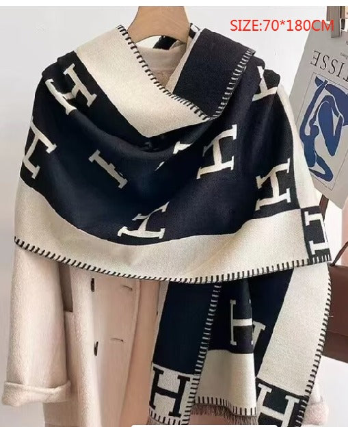 Black and cream shawl