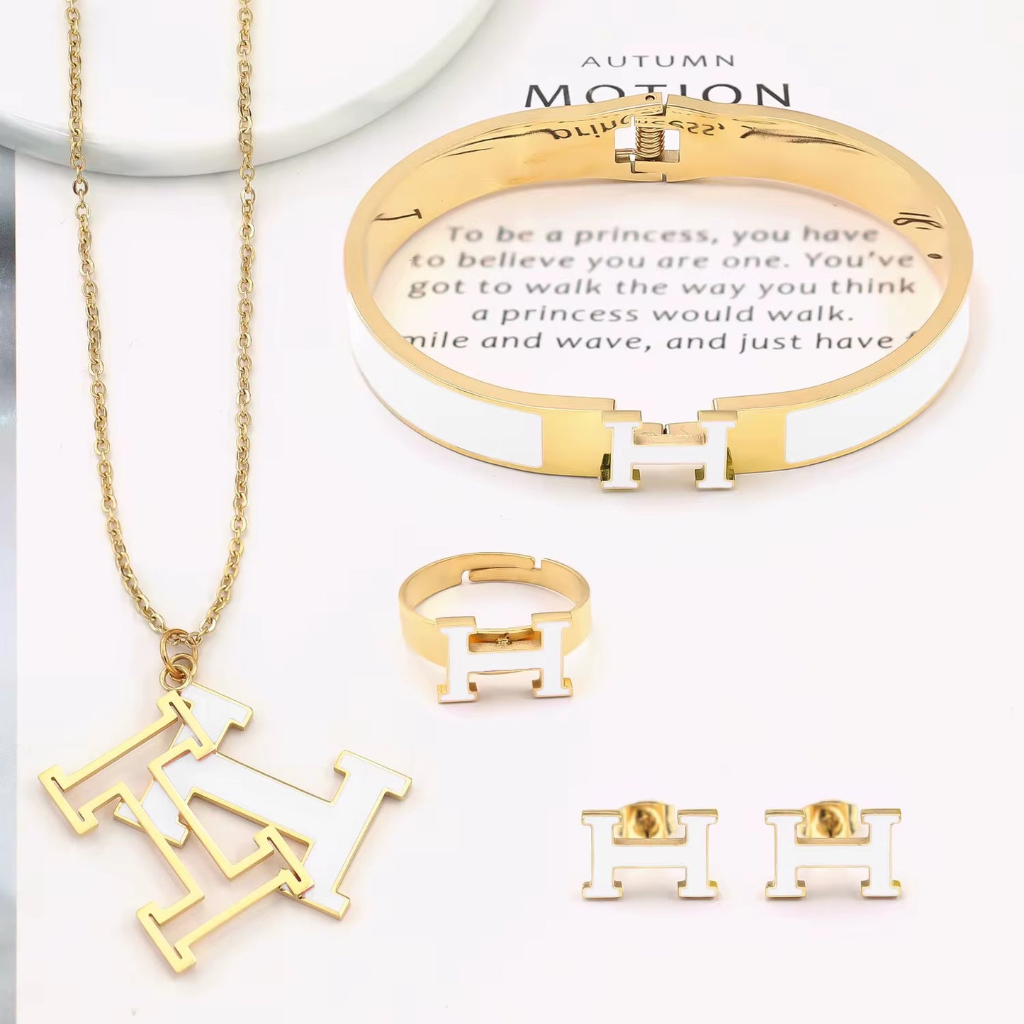 Titanium stainless Steel Jewelries set