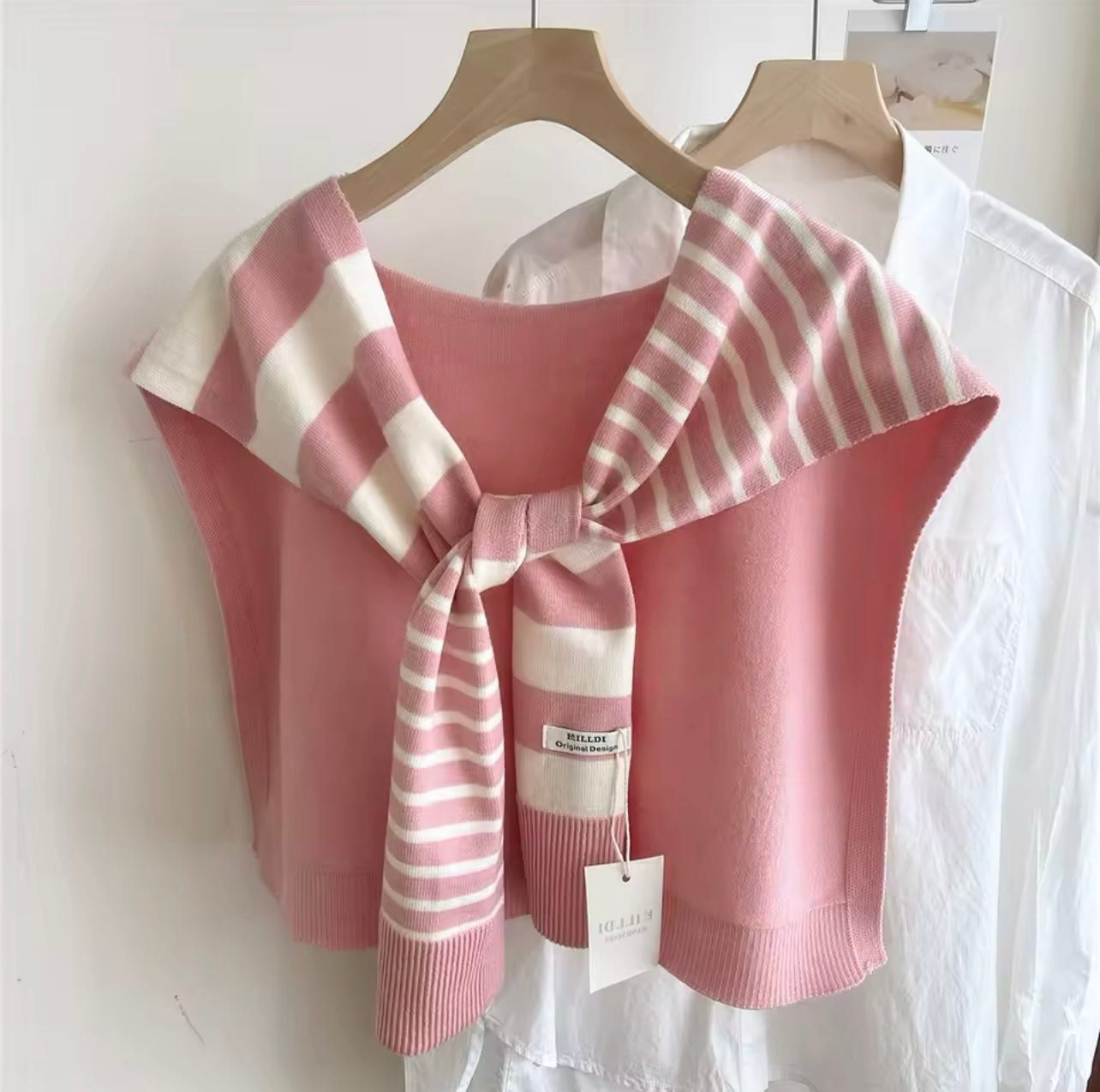 Pink Knitting Shawl