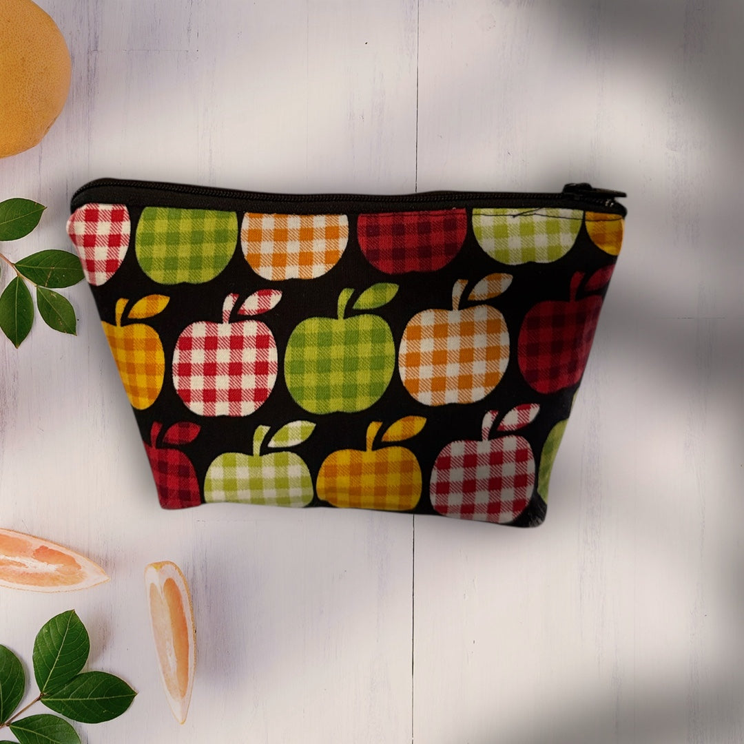 Apple Zipper make up Bag