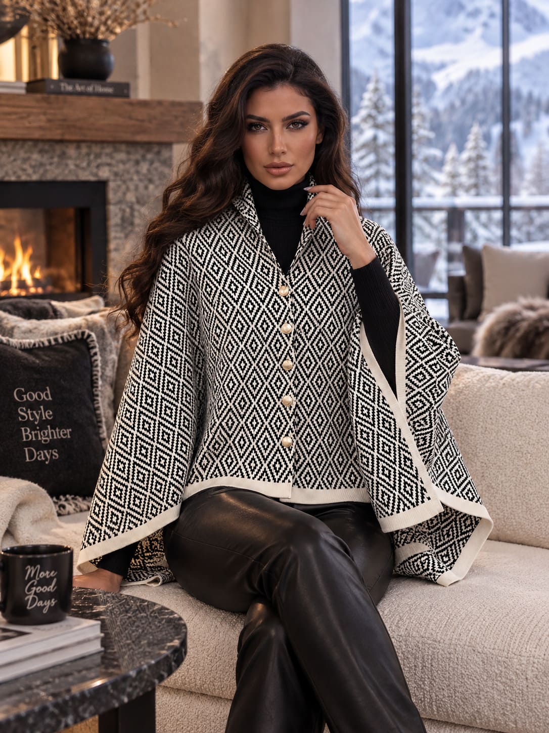 Poncho Button Sweater