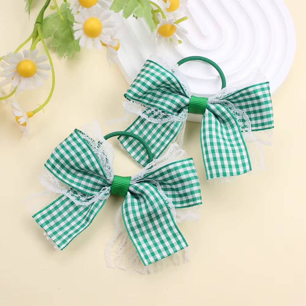 Gingham Hair Bow Tie