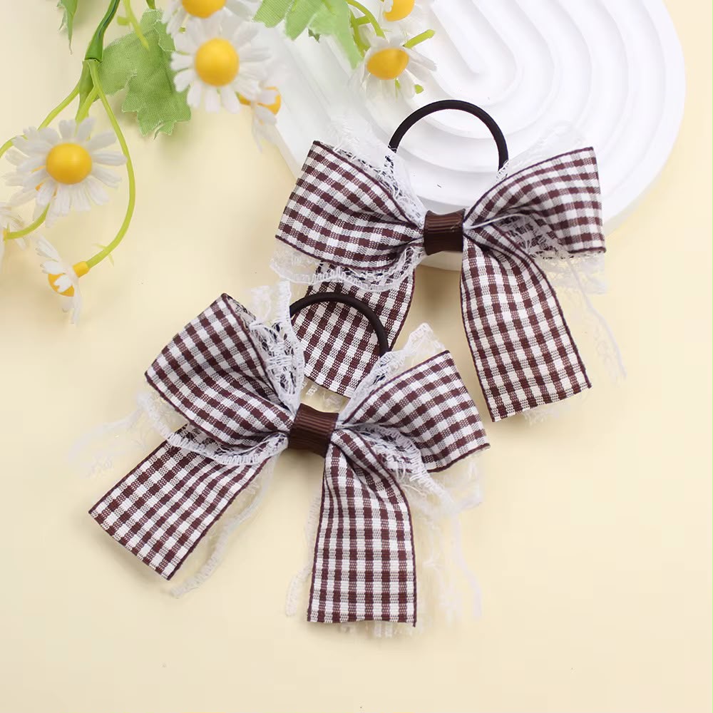 Gingham Hair Bow Tie