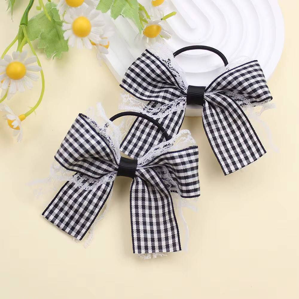 Gingham Hair Bow Tie