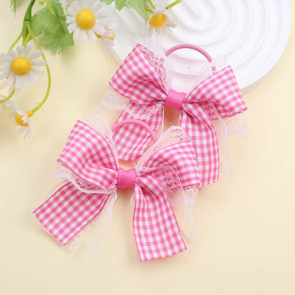 Gingham Hair Bow Tie