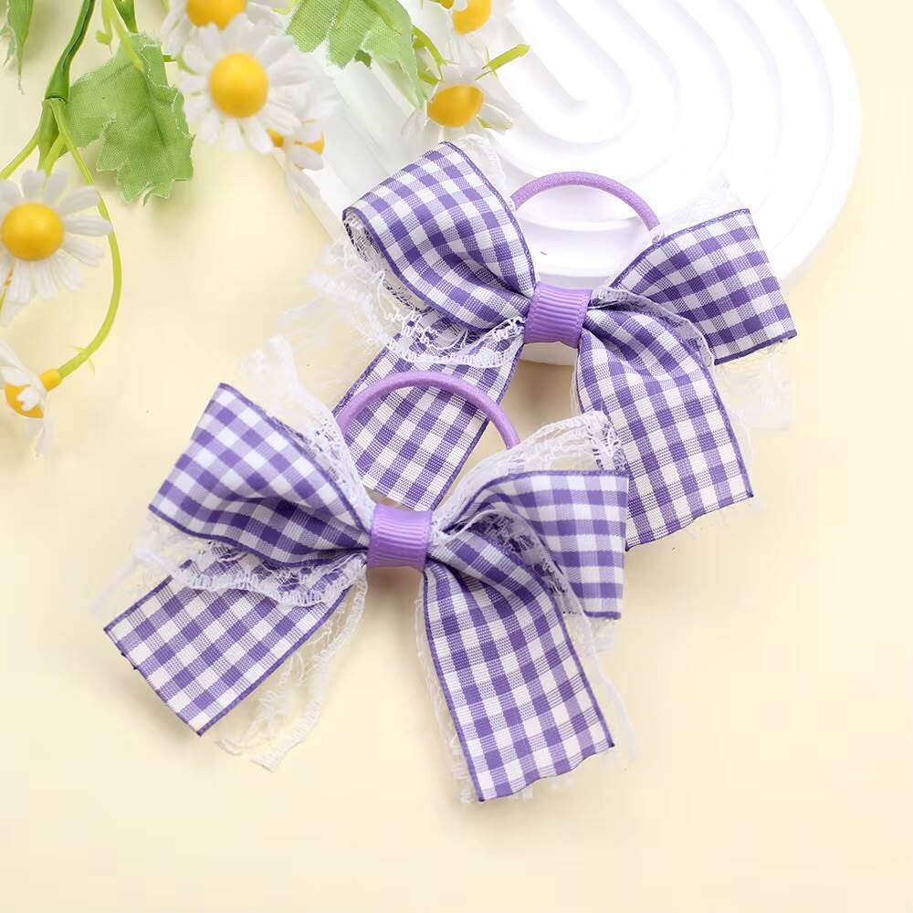 Gingham Hair Bow Tie